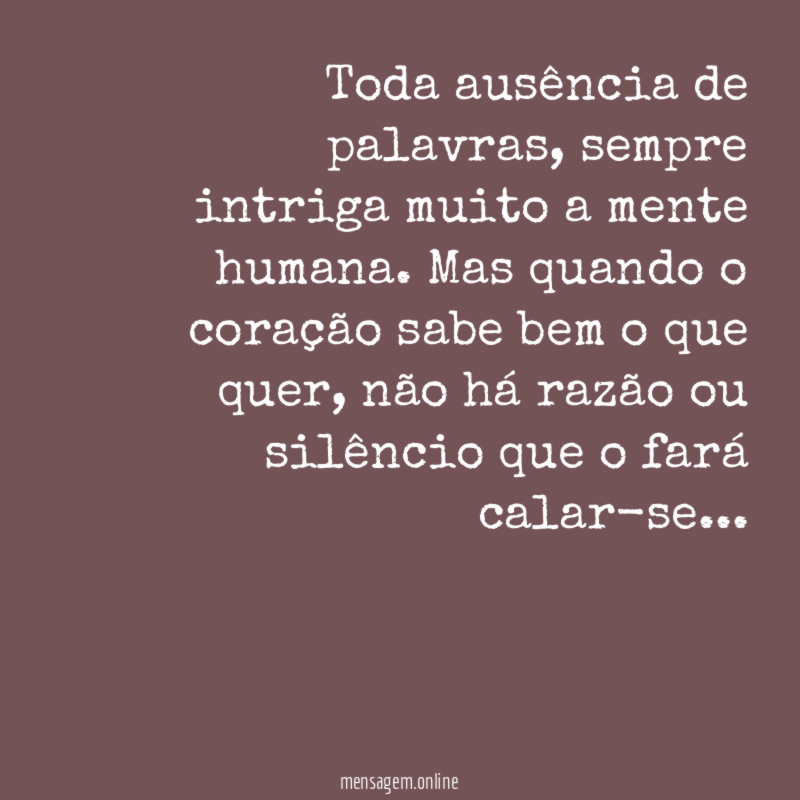 Toda ausência de palavras