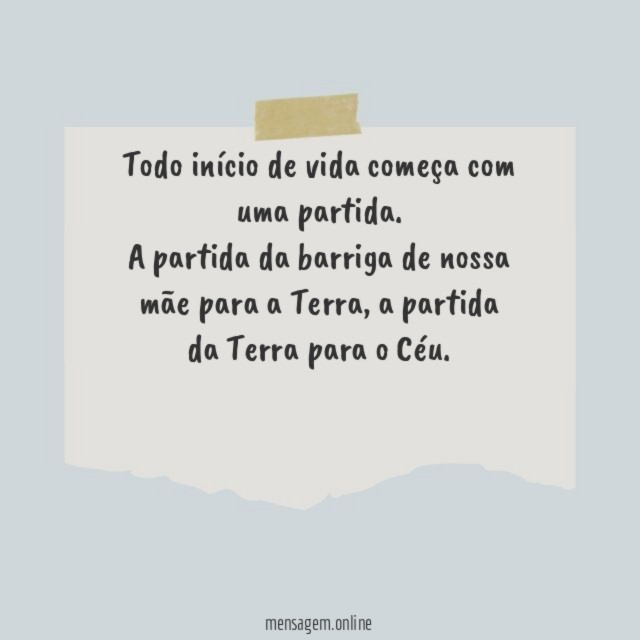 Todo início de vida começa com uma partida