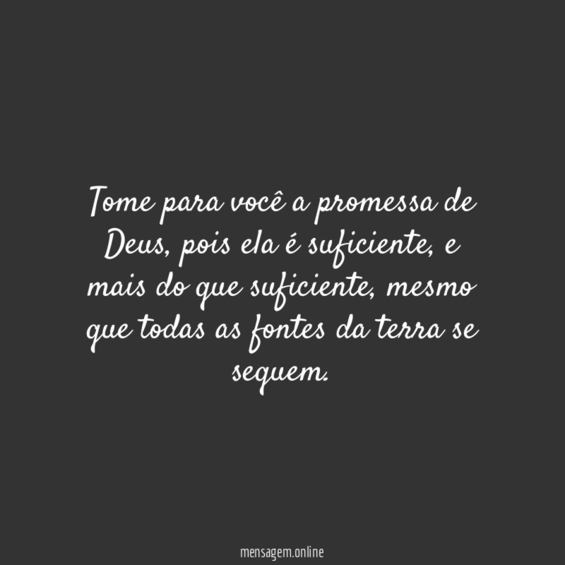 Tome para você a promessa de Deus
