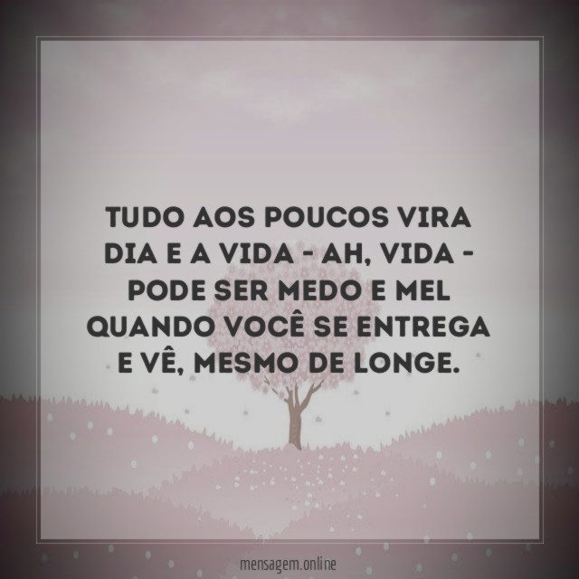 Tudo aos poucos vira dia e a vida - ah