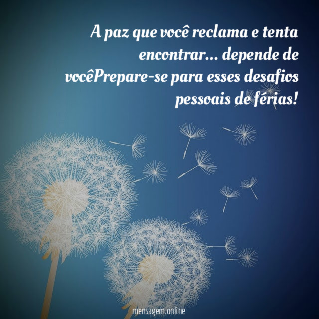 Tudo depende só de você