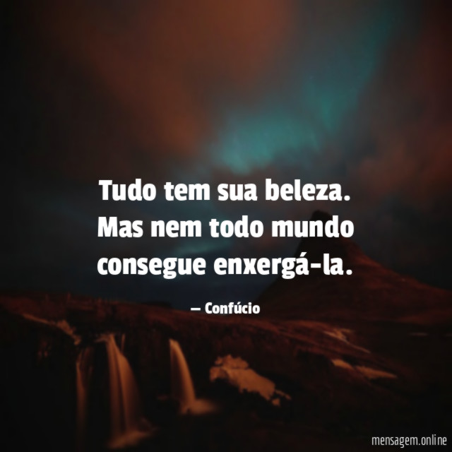 Tudo tem sua beleza
