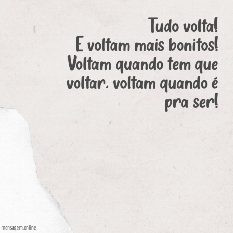 Tudo volta