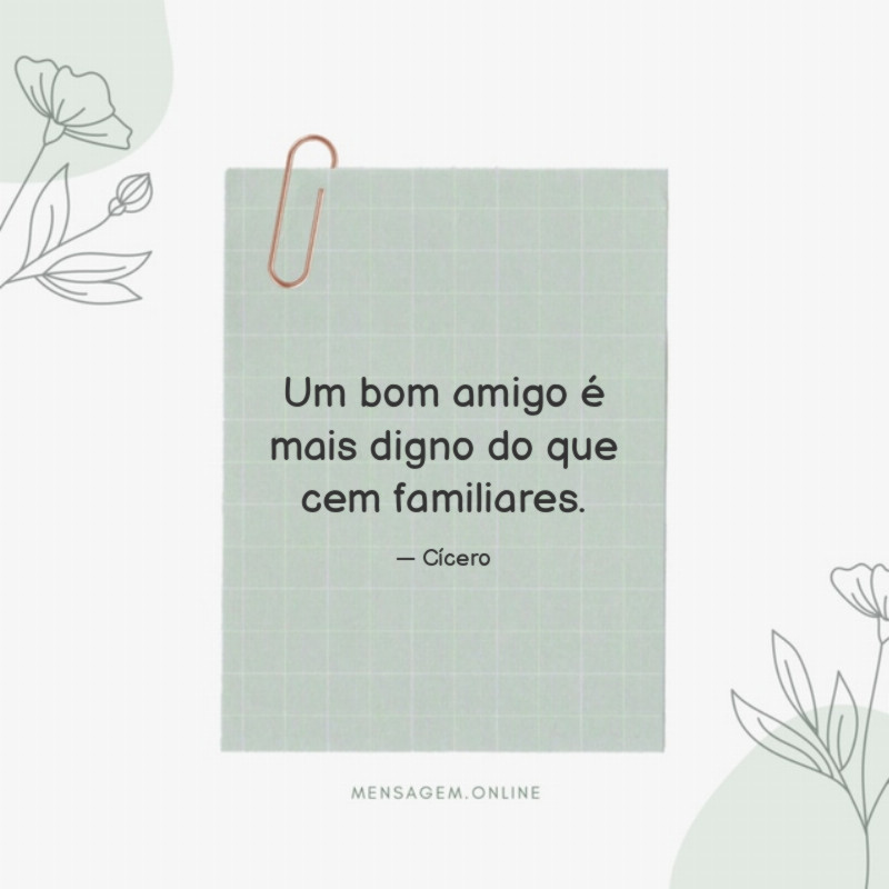 Um bom amigo é mais digno do que cem familiares