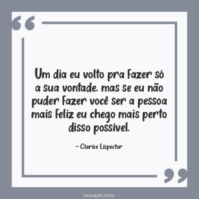 Um dia eu volto pra fazer só