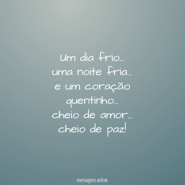 Um dia frio