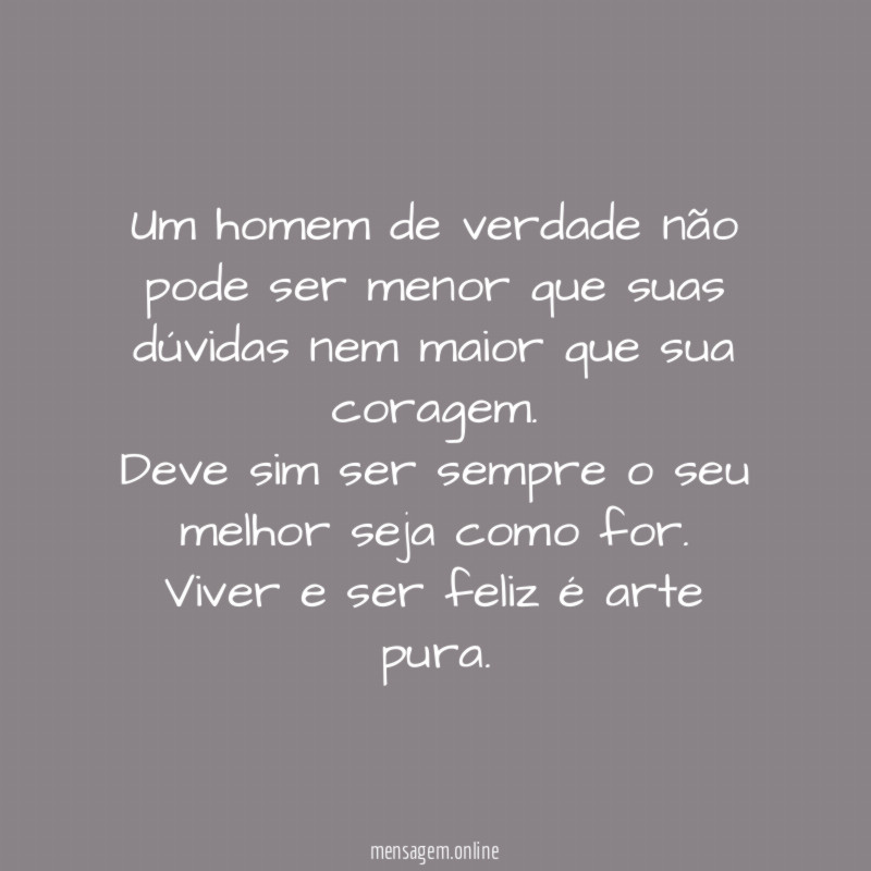Um homem de verdade não pode ser menor