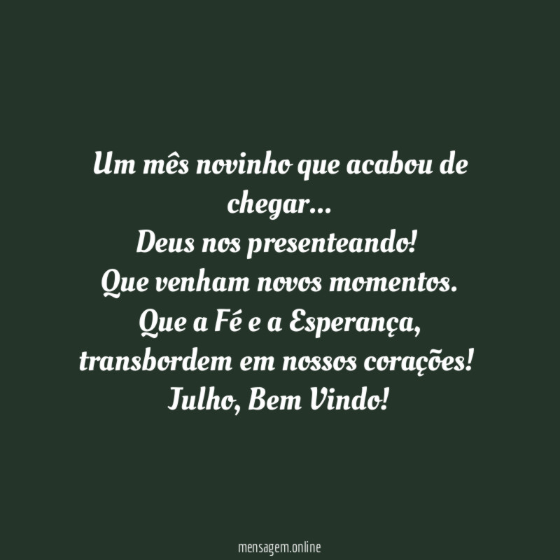 Um mês novinho que acabou de chegar