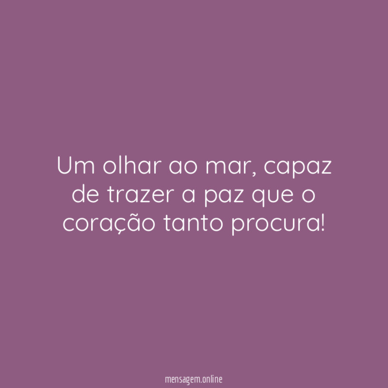 Um olhar ao mar