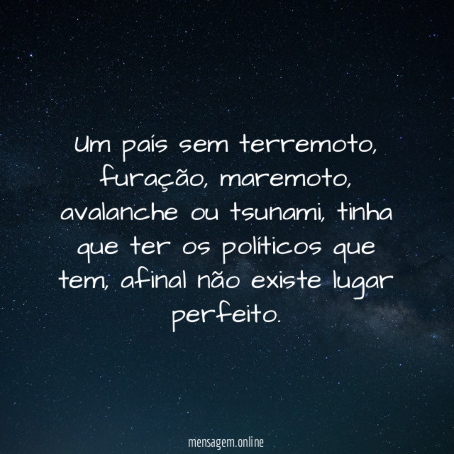 Um país sem terremoto