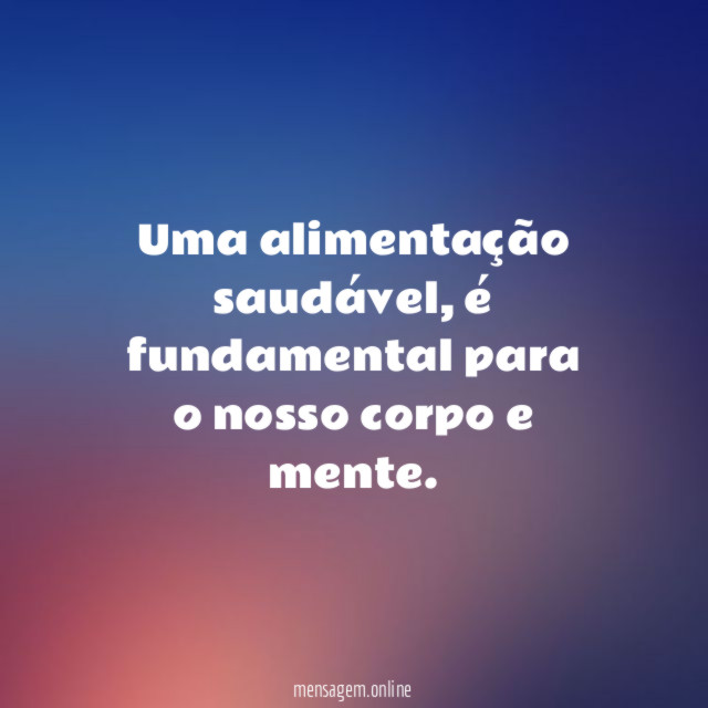 Uma alimentação saudável