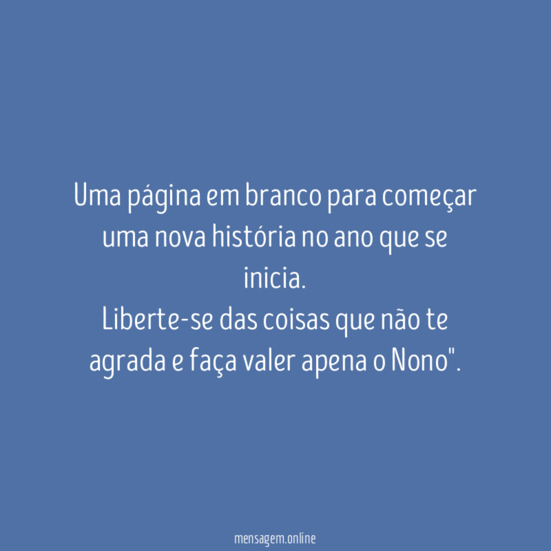Uma página em branco para começar uma nova