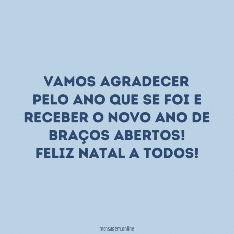 Vamos agradecer pelo ano que se foi