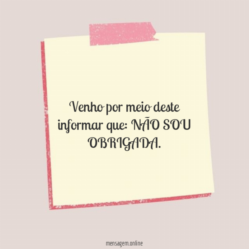 Venho por meio deste informa