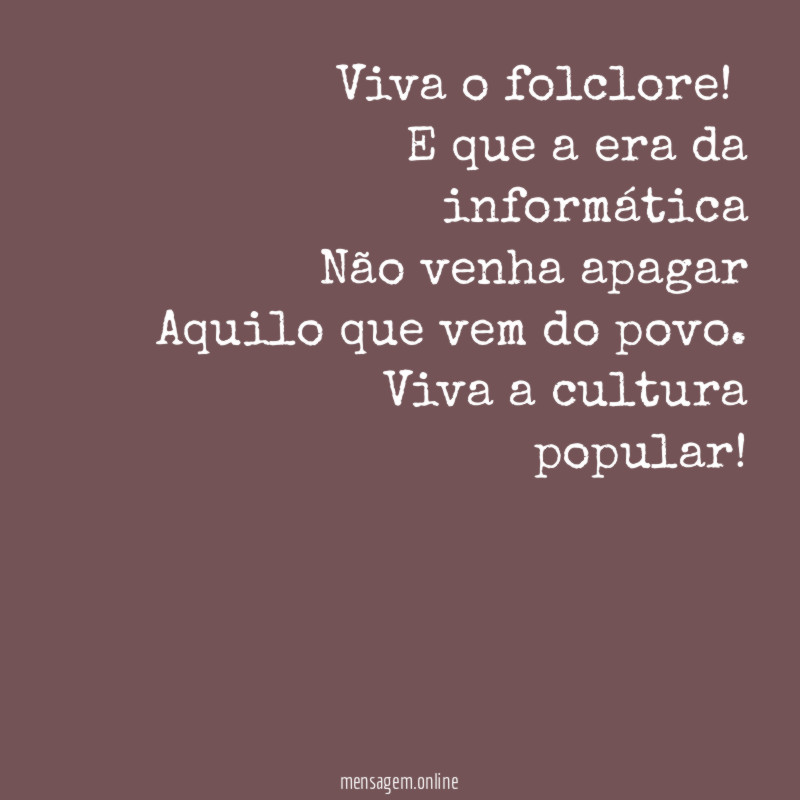 Viva o folclore