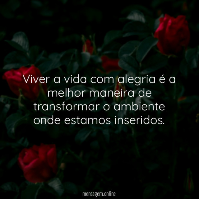 Viver a vida com alegria é a melhor