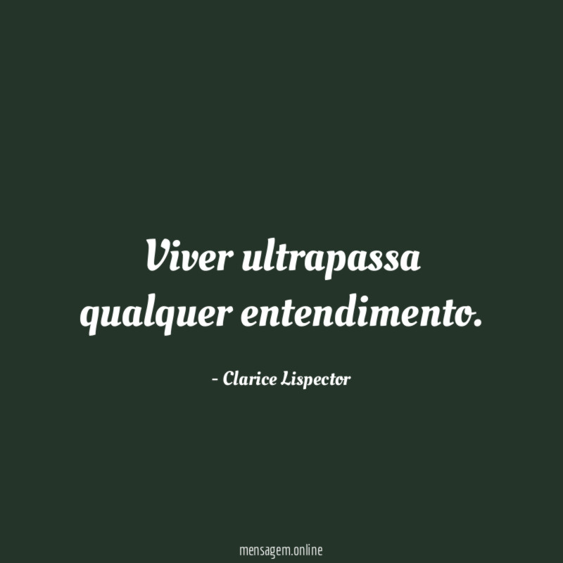 Viver ultrapassa qualquer entendimento
