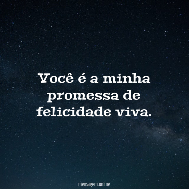 Você é a minha promessa de felicidade viva