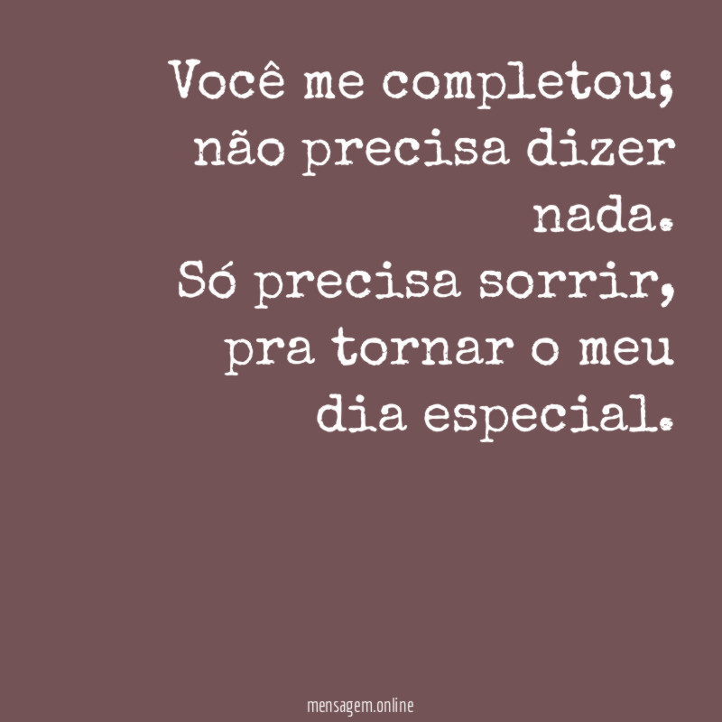 Você me completou