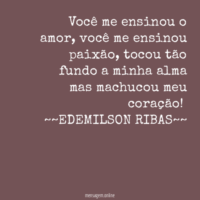 Você me ensinou o amor