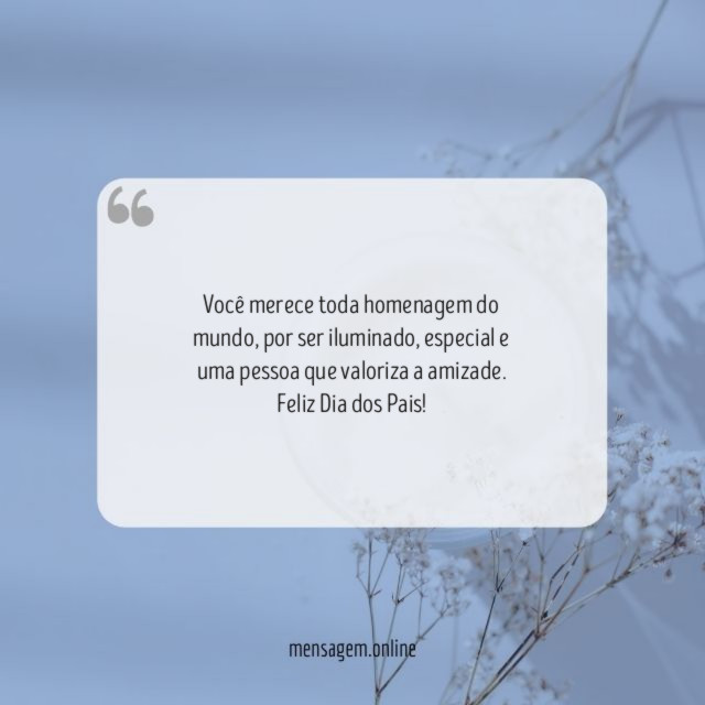 Você merece toda homenagem do mundo