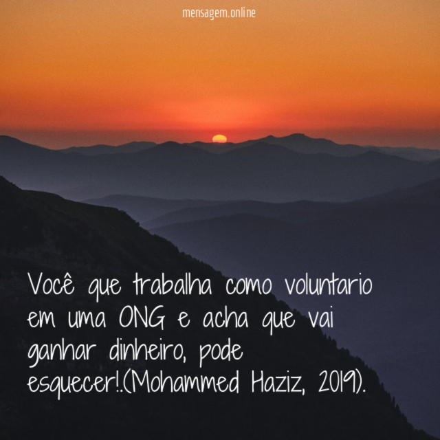 Você que trabalha como voluntario em uma ONG