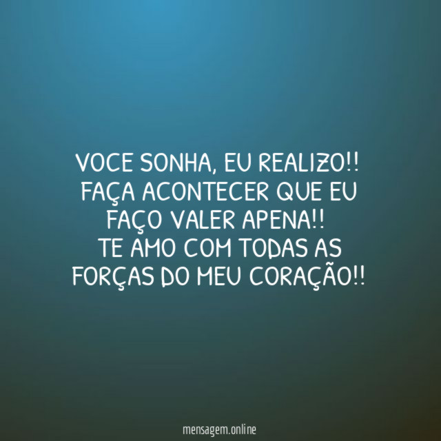 VOCE SONHA, EU REALIZO !!
FAÇA ACONTECER QUE EU FAÇO VALER APENA!!