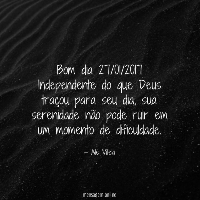 Bom dia 27/01/2017