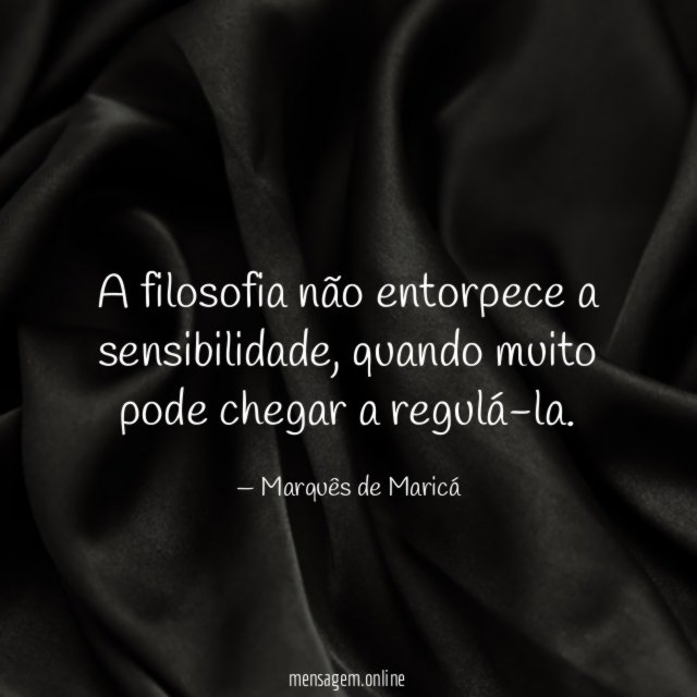 A filosofia não entorpece a sensibilidade