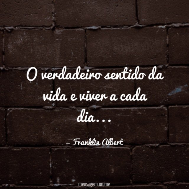 O verdadeiro sentido da vida e viver a cada dia