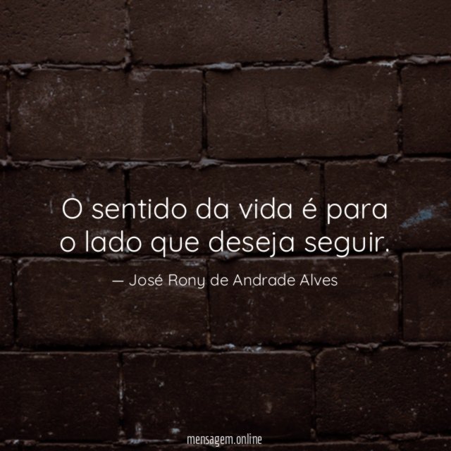 O sentido da vida é para o lado que deseja seguir
