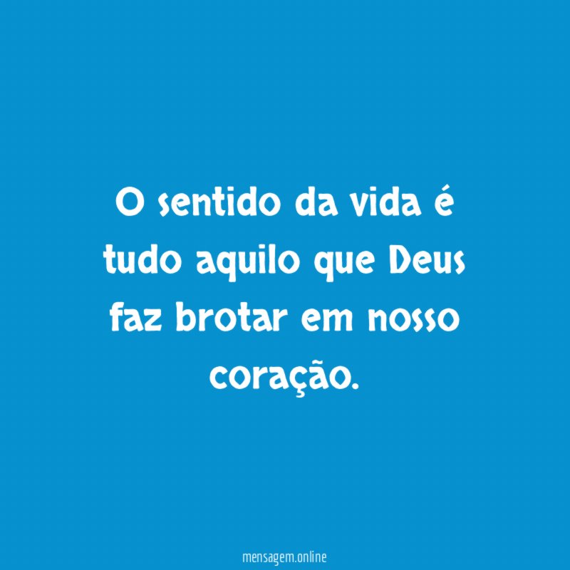 O sentido da vida é tudo aquilo