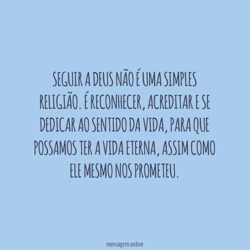 Seguir a Deus não é uma simples religião