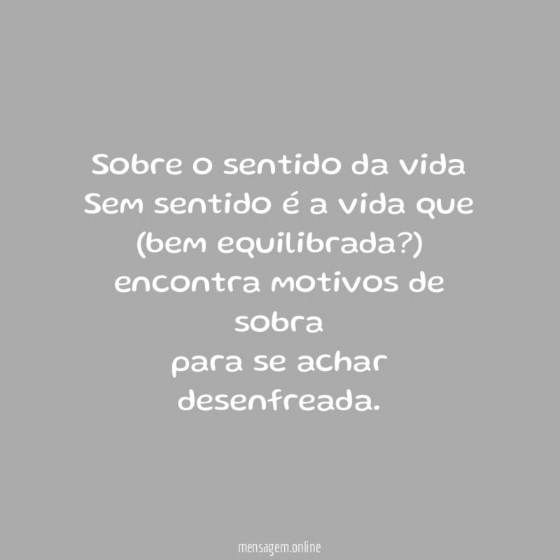 Sobre o sentido da vida