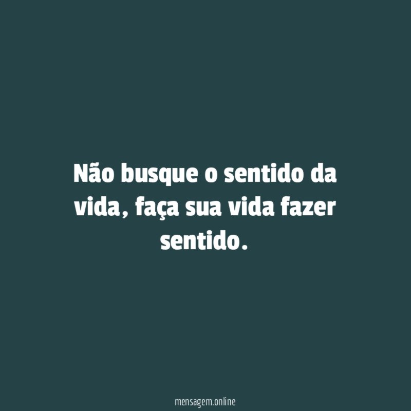Não busque o sentido da vida