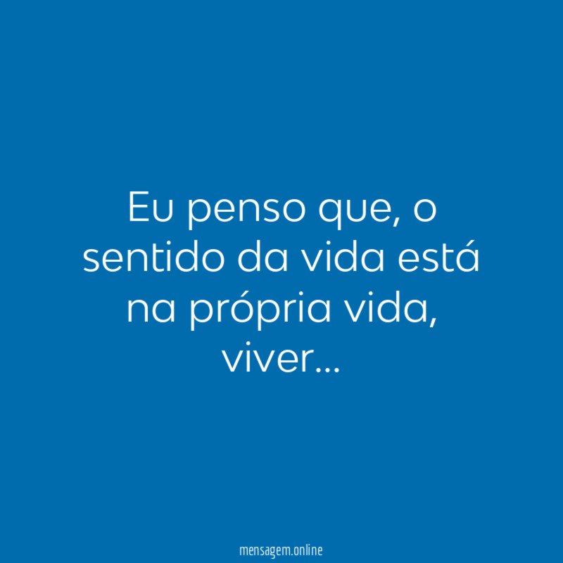 Eu penso que