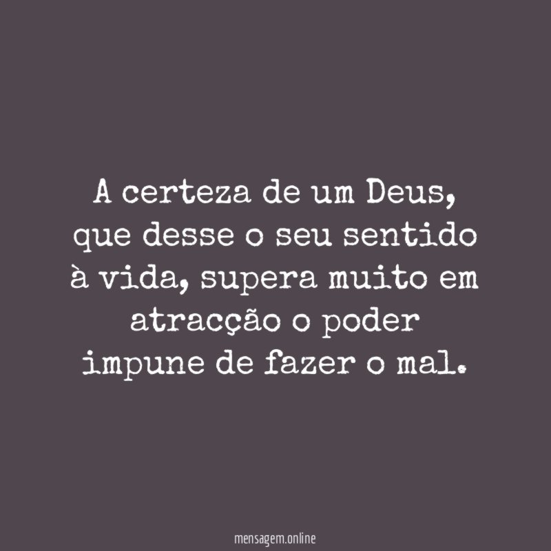 A certeza de um Deus