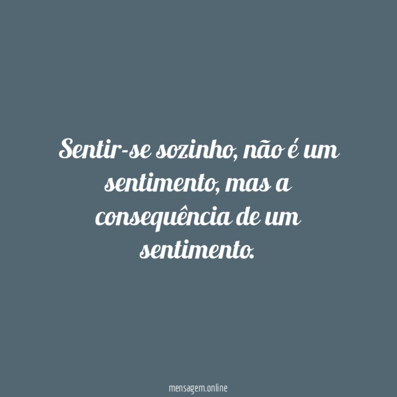 Sentir-se sozinho