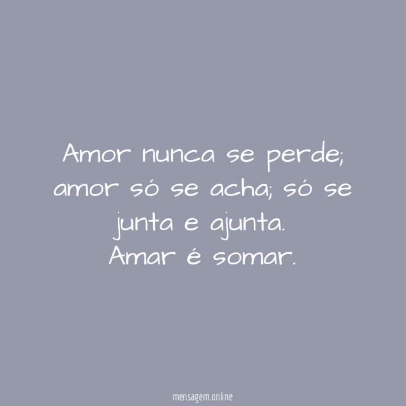 Amor nunca se perde