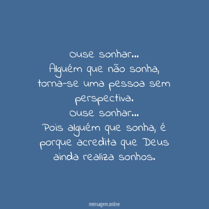 Ouse sonhar