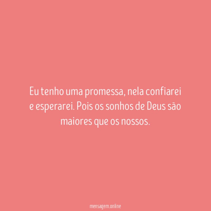 Eu tenho uma promessa