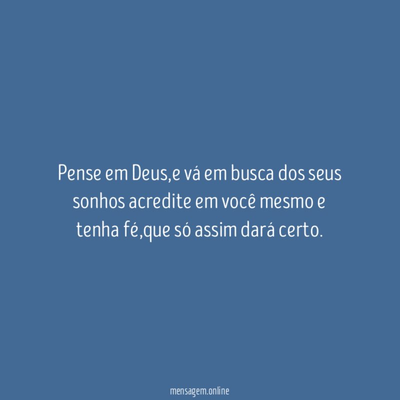 Pense em Deus
