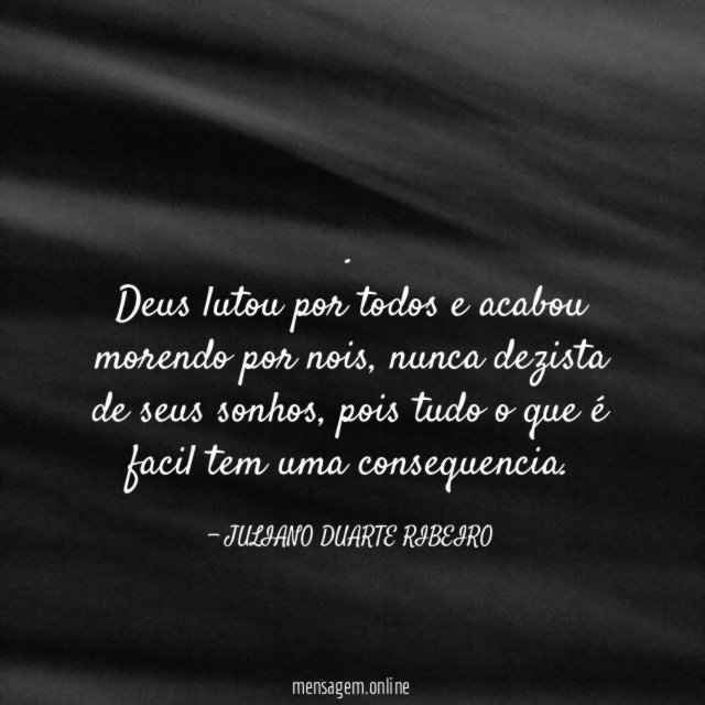 Deus lutou por todos e acabou morendo por nois
