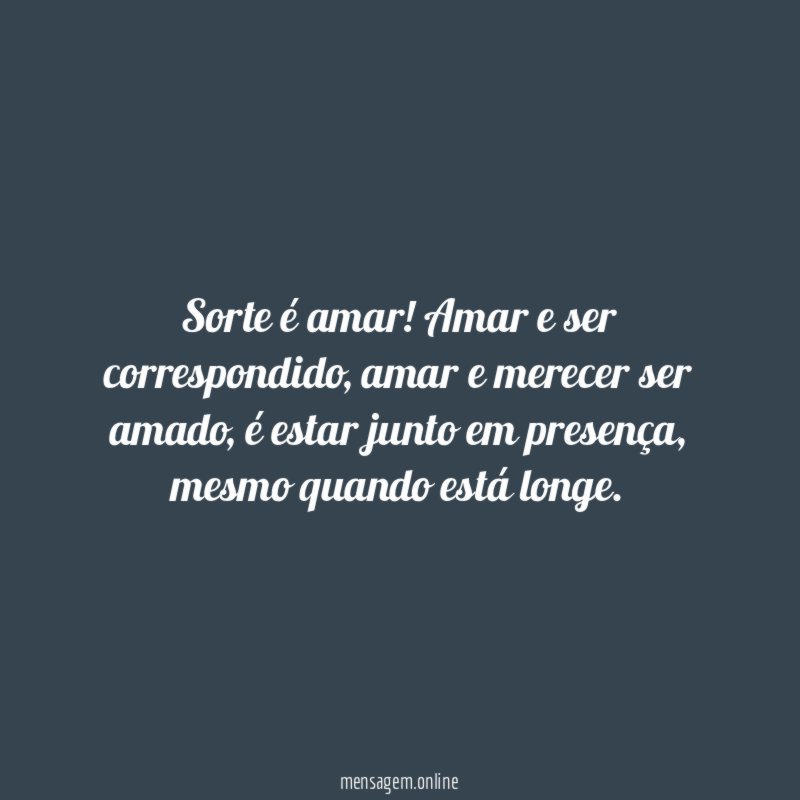 Sorte é amar