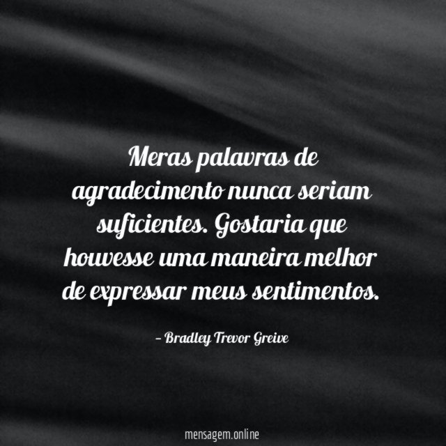 Meras palavras de agradecimento nunca seriam suficientes