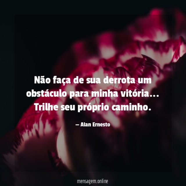 Não faça de sua derrota um obstáculo para