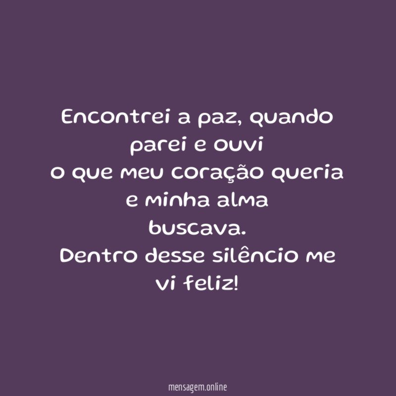 Encontrei a paz