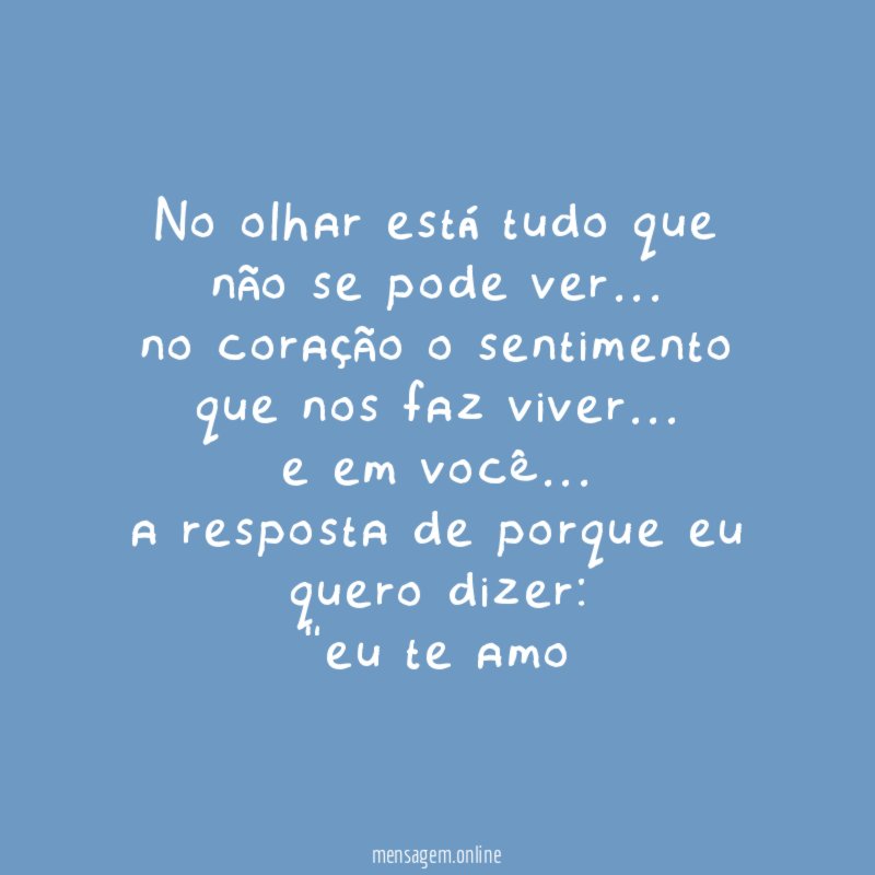 no olhar está tudo que não se pode ver