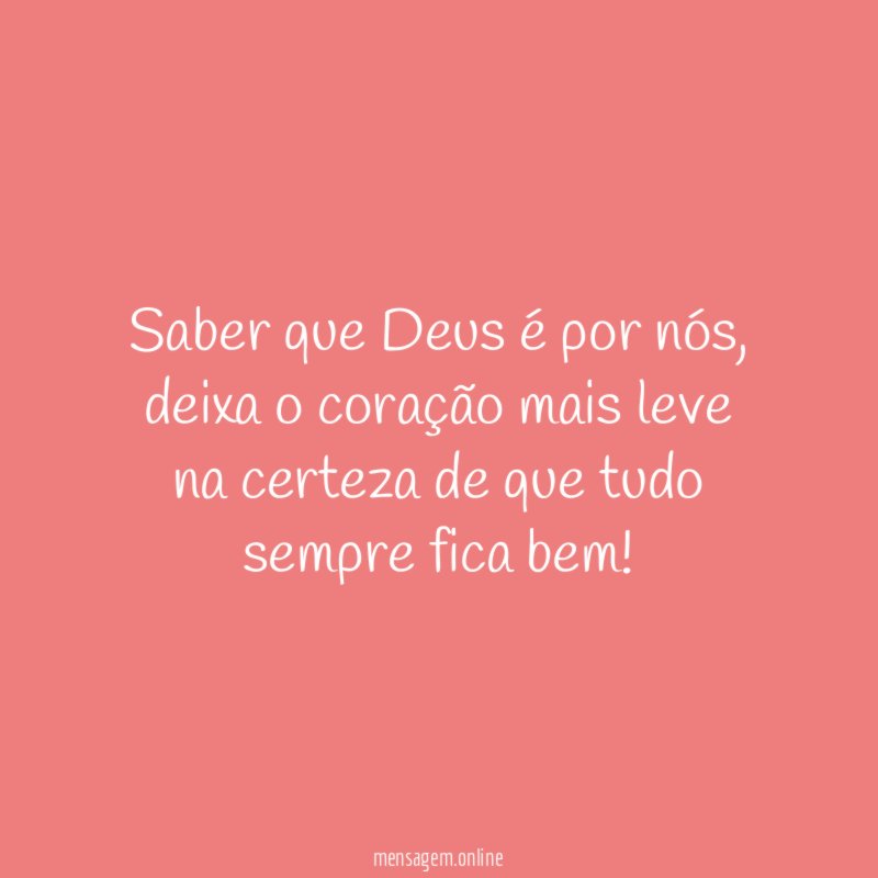 Saber que Deus é por nós