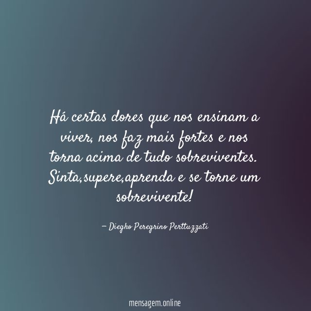 Há certas dores que nos ensinam a viver